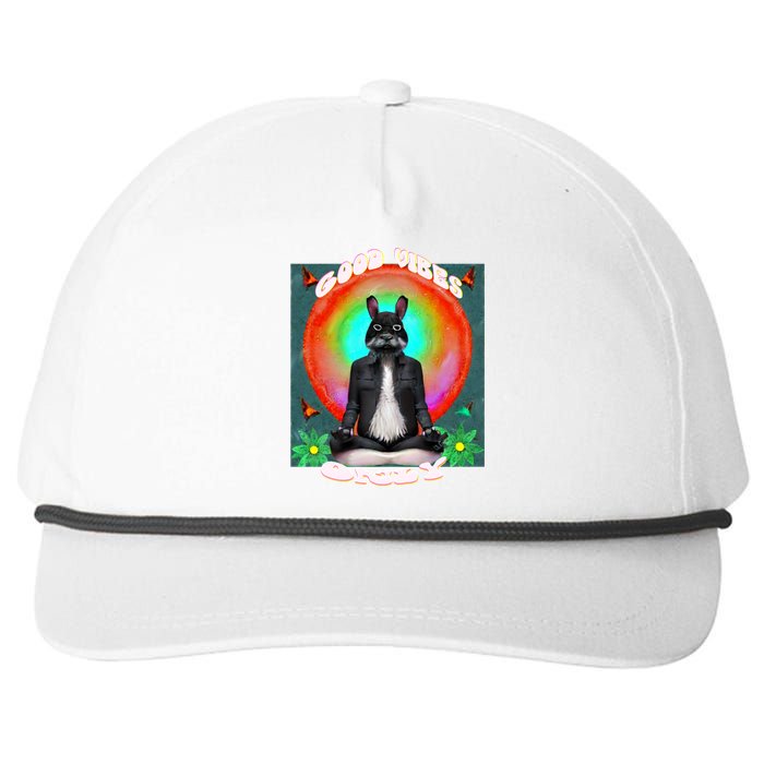 Positive, Good Vibes With A Meditating Rabbit Snapback Five-Panel Rope Hat