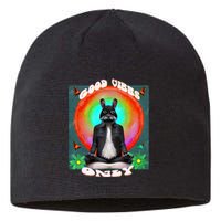 Positive, Good Vibes With A Meditating Rabbit Sustainable Beanie