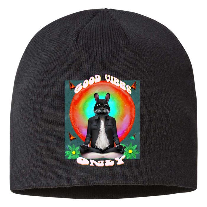 Positive, Good Vibes With A Meditating Rabbit Sustainable Beanie