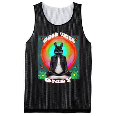 Positive, Good Vibes With A Meditating Rabbit Mesh Reversible Basketball Jersey Tank