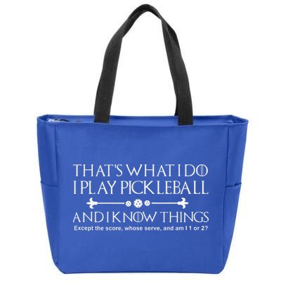 Pickleball Gear What I Do Except The Score Pickleballer Zip Tote Bag