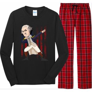 Patriotic George Washington Dabbing Dab Dance 4th Of July Long Sleeve Pajama Set