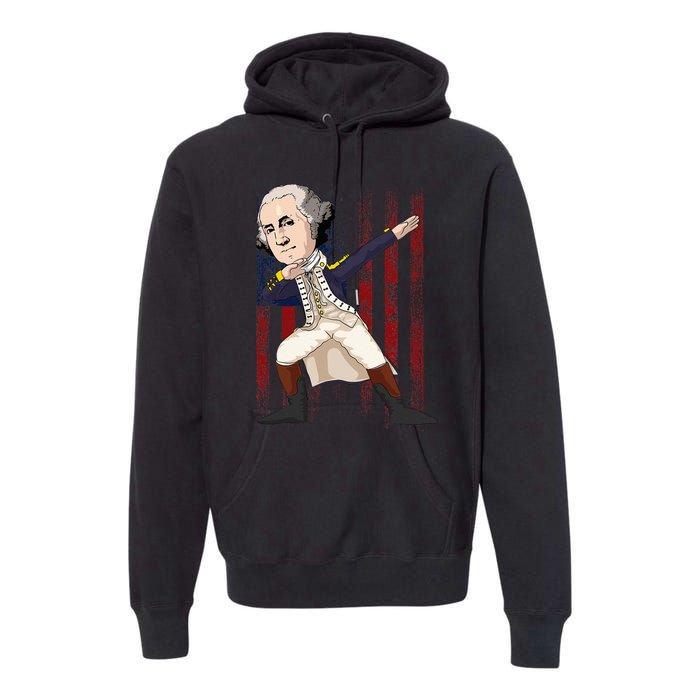 Patriotic George Washington Dabbing Dab Dance 4th Of July Premium Hoodie