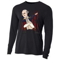 Patriotic George Washington Dabbing Dab Dance 4th Of July Cooling Performance Long Sleeve Crew