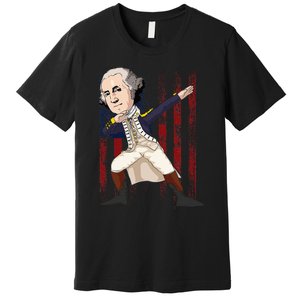 Patriotic George Washington Dabbing Dab Dance 4th Of July Premium T-Shirt