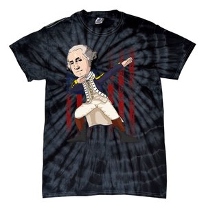 Patriotic George Washington Dabbing Dab Dance 4th Of July Tie-Dye T-Shirt