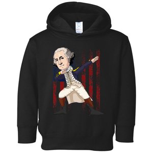 Patriotic George Washington Dabbing Dab Dance 4th Of July Toddler Hoodie