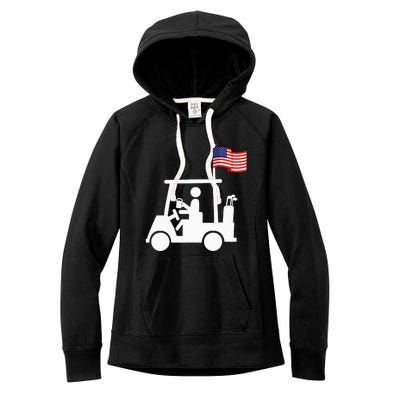 Patriotic Golf Wear USA Strong Golf Cart Women's Fleece Hoodie