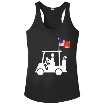 Patriotic Golf Wear USA Strong Golf Cart Ladies PosiCharge Competitor Racerback Tank