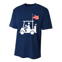 Patriotic Golf Wear USA Strong Golf Cart Performance Sprint T-Shirt