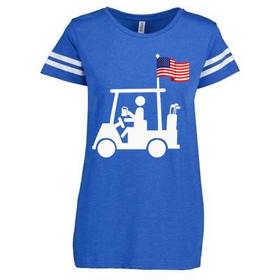 Patriotic Golf Wear USA Strong Golf Cart Enza Ladies Jersey Football T-Shirt