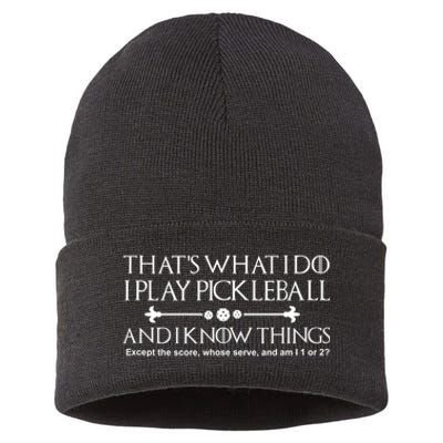 Pickleball Gear What I Do Except The Score Pickleballer Sustainable Knit Beanie