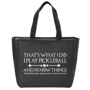 Pickleball Gear What I Do Except The Score Pickleballer Zip Tote Bag