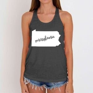 Pennsylvania Gift Women Roots State Map Home Love Women's Knotted Racerback Tank