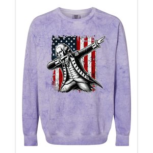 Patriotic George Washington Dabbing Colorblast Crewneck Sweatshirt