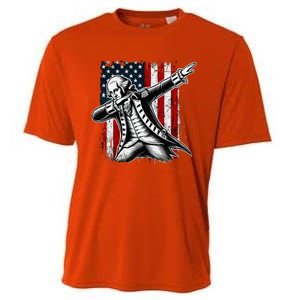 Patriotic George Washington Dabbing Cooling Performance Crew T-Shirt