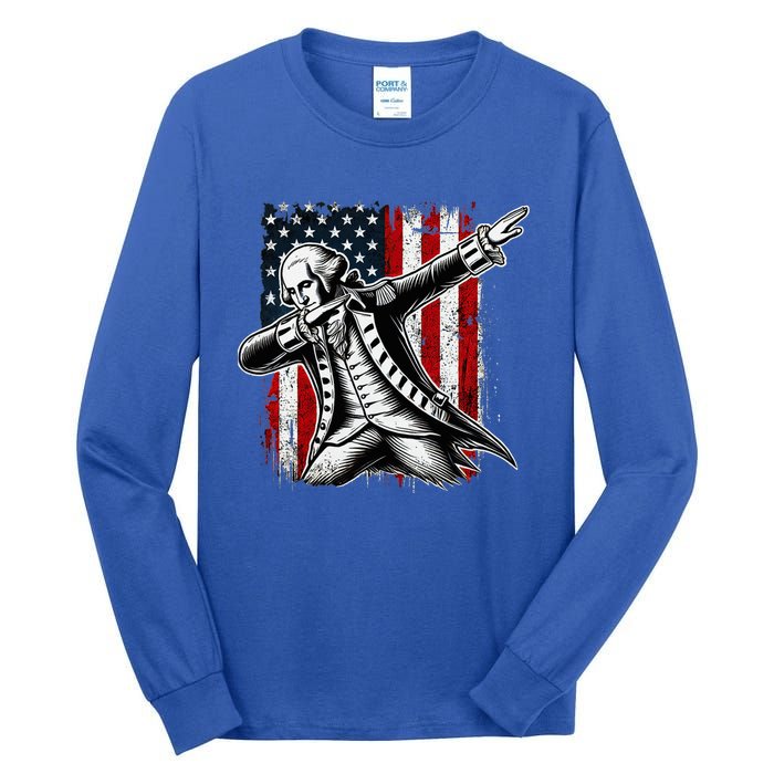 Patriotic George Washington Dabbing Tall Long Sleeve T-Shirt