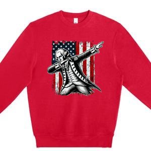 Patriotic George Washington Dabbing Premium Crewneck Sweatshirt