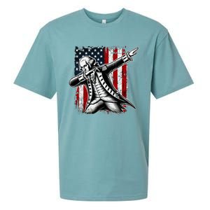 Patriotic George Washington Dabbing Sueded Cloud Jersey T-Shirt