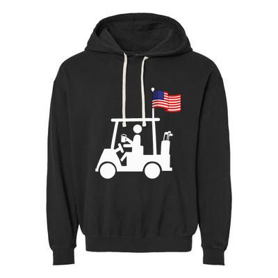 Patriotic Golf Wear Usa Strong Golf Cart Garment-Dyed Fleece Hoodie