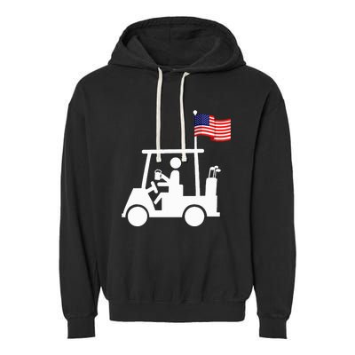 Patriotic Golf Wear Usa Strong Golf Cart Garment-Dyed Fleece Hoodie