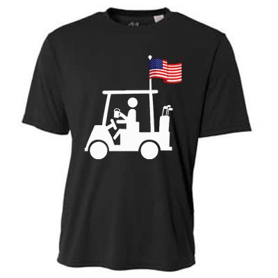 Patriotic Golf Wear Usa Strong Golf Cart Cooling Performance Crew T-Shirt