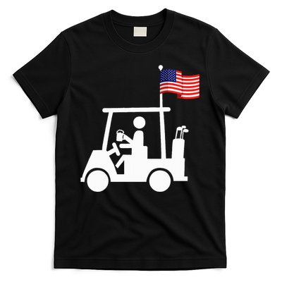 Patriotic Golf Wear Usa Strong Golf Cart T-Shirt