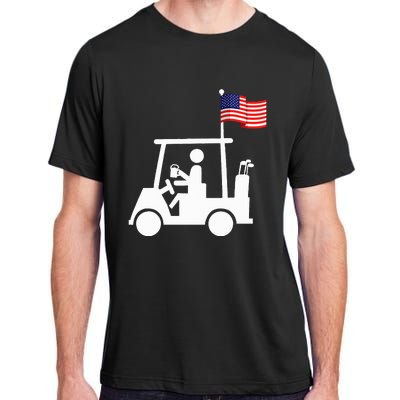 Patriotic Golf Wear Usa Strong Golf Cart Adult ChromaSoft Performance T-Shirt