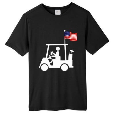 Patriotic Golf Wear Usa Strong Golf Cart Tall Fusion ChromaSoft Performance T-Shirt