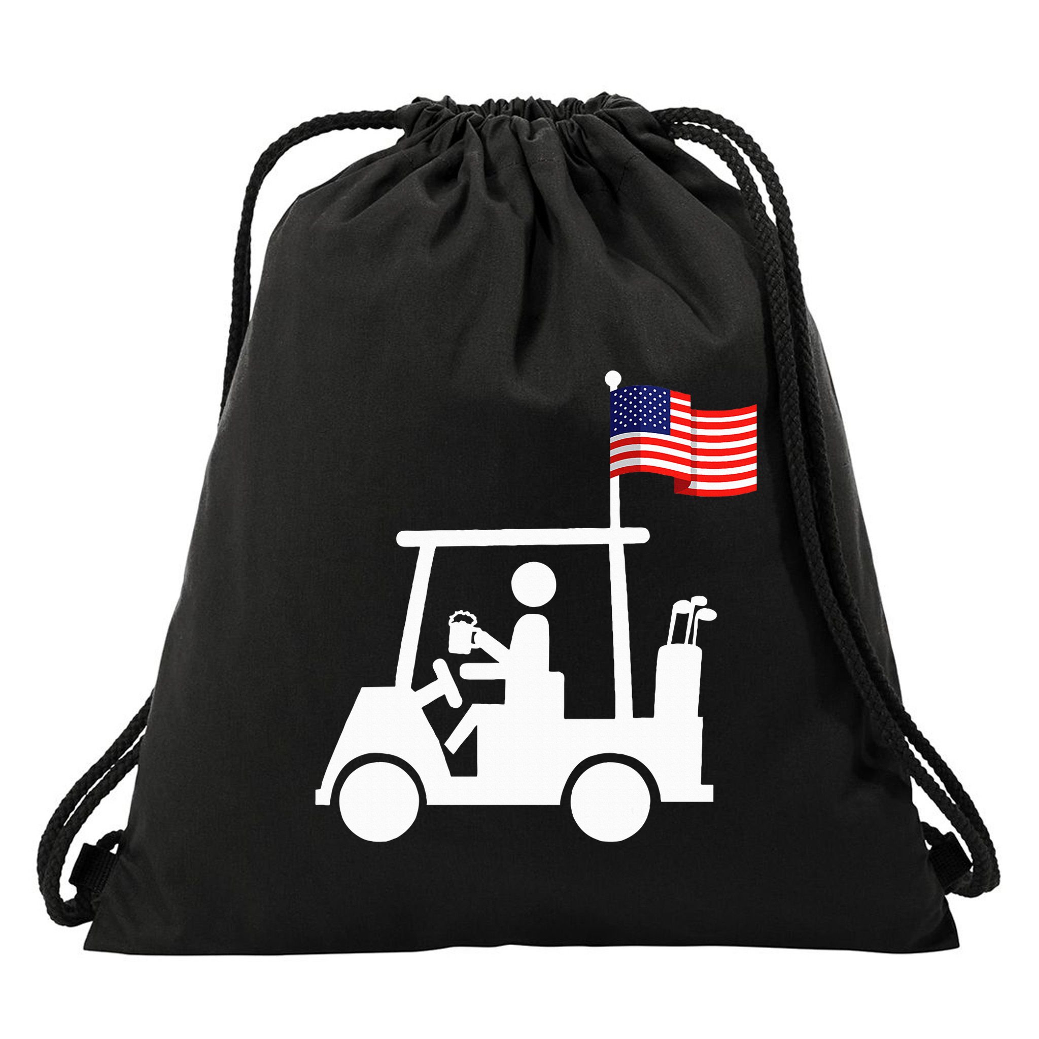 Patriotic Golf Wear Usa Strong Golf Cart Drawstring Bag