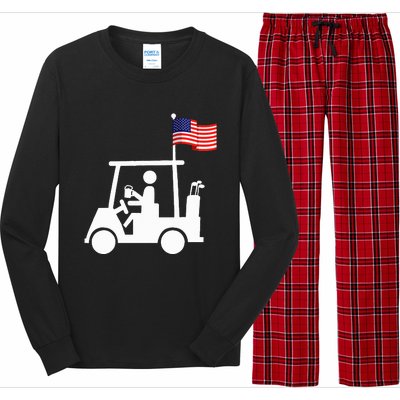 Patriotic Golf Wear Usa Strong Golf Cart Long Sleeve Pajama Set