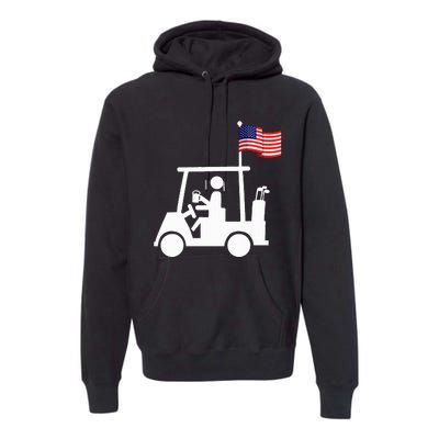 Patriotic Golf Wear Usa Strong Golf Cart Premium Hoodie