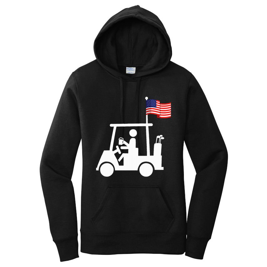 Patriotic Golf Wear Usa Strong Golf Cart Women's Pullover Hoodie