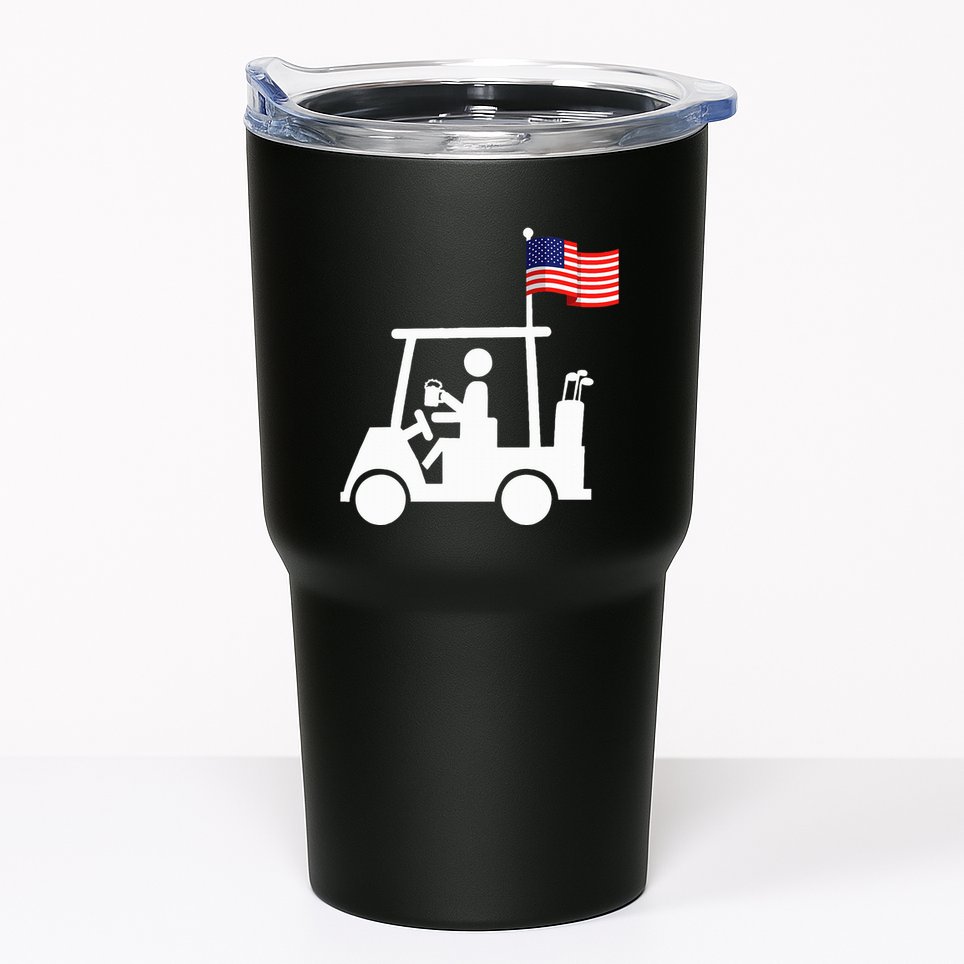 Patriotic Golf Wear Usa Strong Golf Cart Tumbler