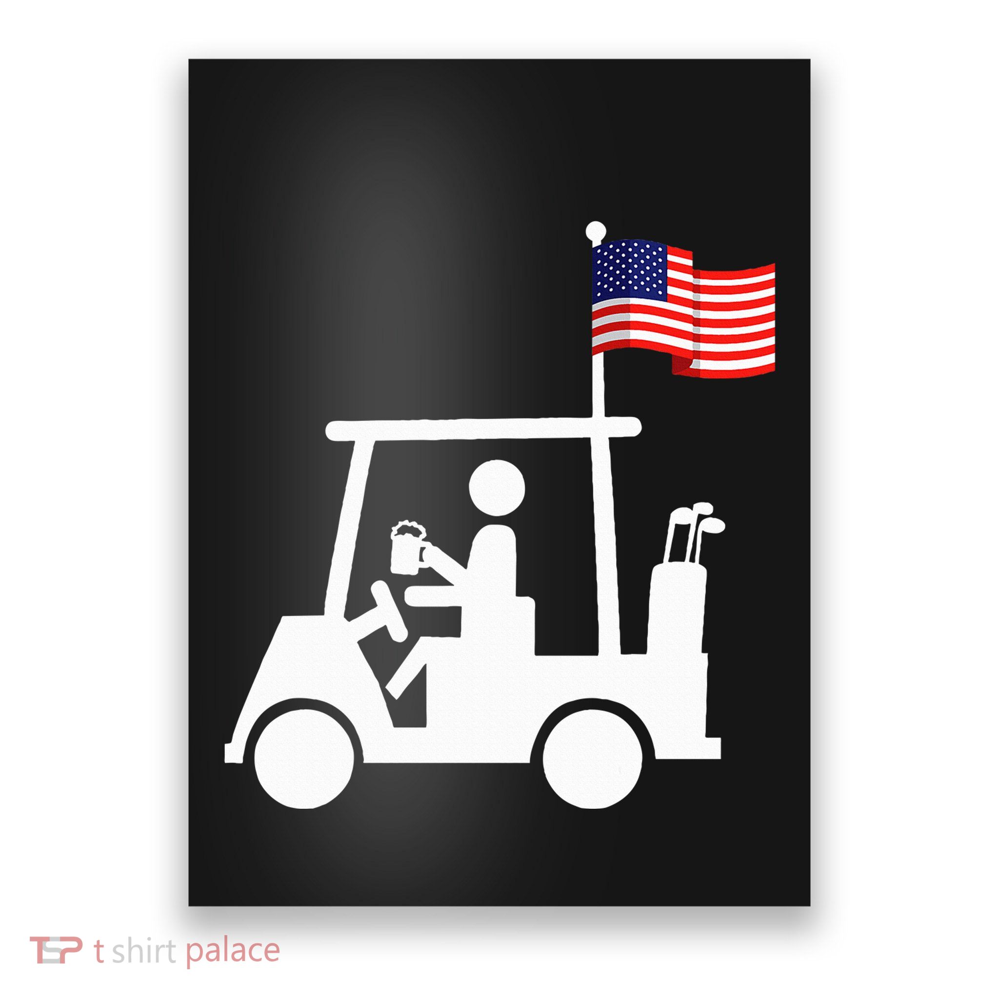 Patriotic Golf Wear Usa Strong Golf Cart Poster