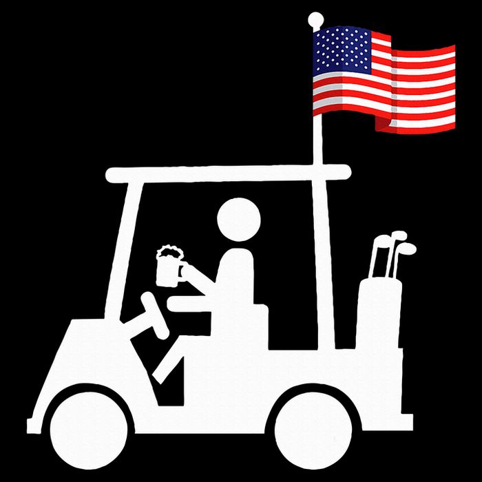Patriotic Golf Wear Usa Strong Golf Cart Poster