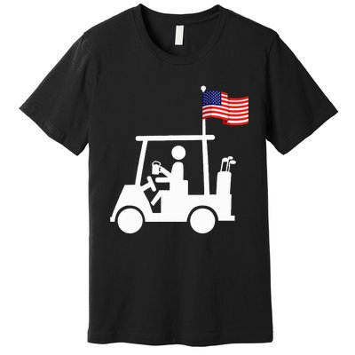 Patriotic Golf Wear Usa Strong Golf Cart Premium T-Shirt