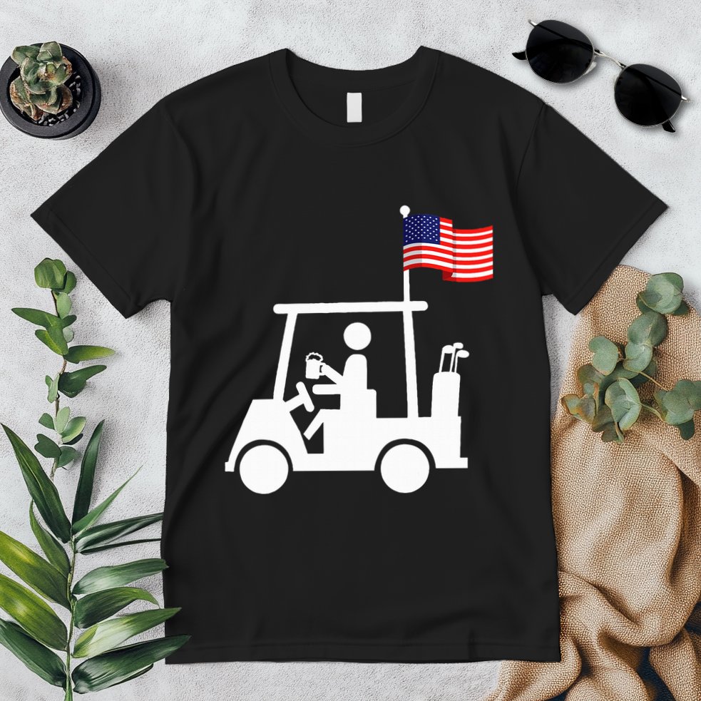 Patriotic Golf Wear Usa Strong Golf Cart Premium T-Shirt