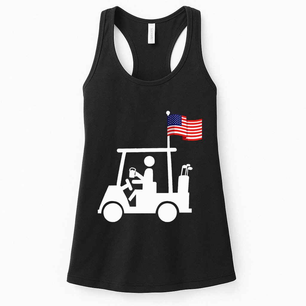 Patriotic Golf Wear Usa Strong Golf Cart Womens Tank Top