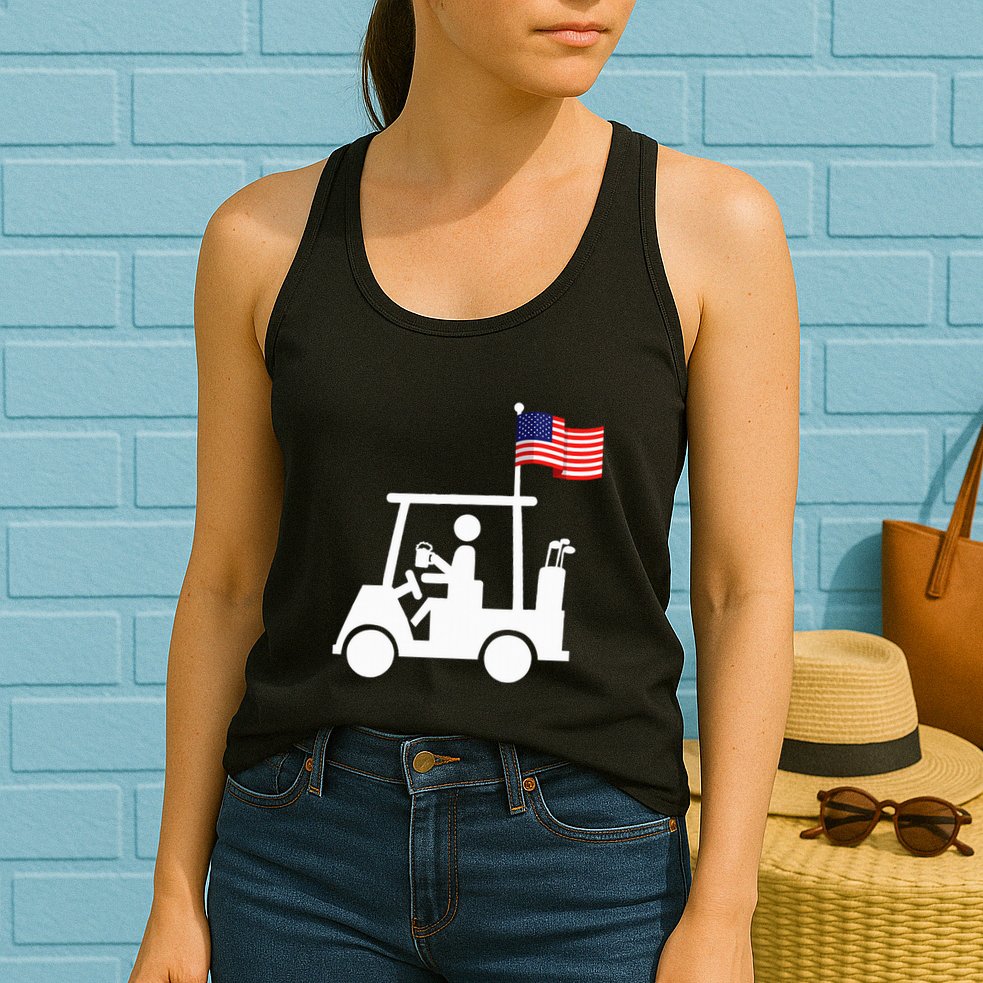 Patriotic Golf Wear Usa Strong Golf Cart Womens Tank Top