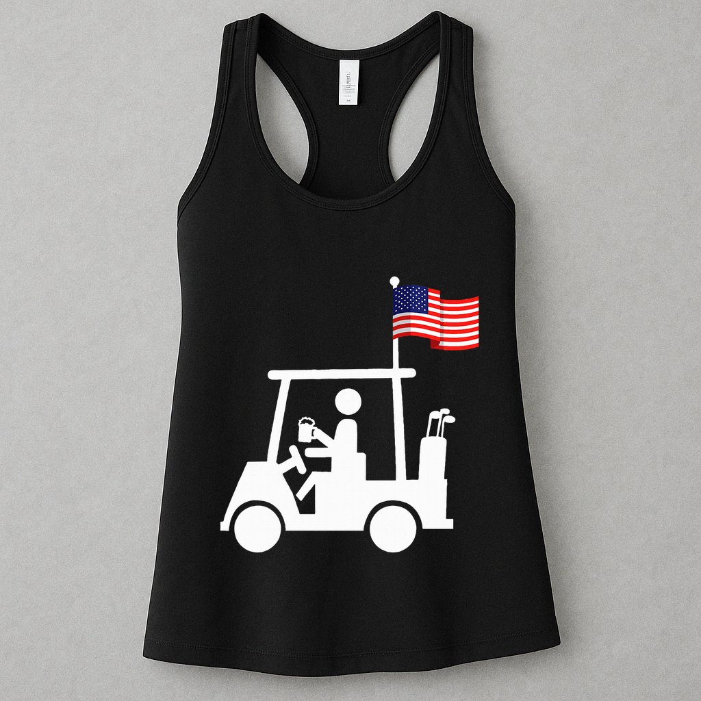 Patriotic Golf Wear Usa Strong Golf Cart Womens Tank Top