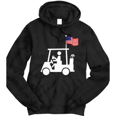Patriotic Golf Wear Usa Strong Golf Cart Tie Dye Hoodie