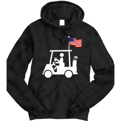 Patriotic Golf Wear Usa Strong Golf Cart Tie Dye Hoodie