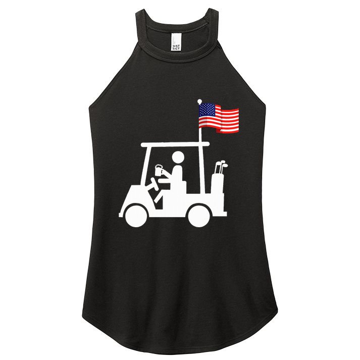 Patriotic Golf Wear Usa Strong Golf Cart Women's Perfect Tri Rocker Tank