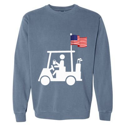 Patriotic Golf Wear Usa Strong Golf Cart Garment-Dyed Sweatshirt