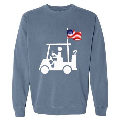 Patriotic Golf Wear Usa Strong Golf Cart Garment-Dyed Sweatshirt