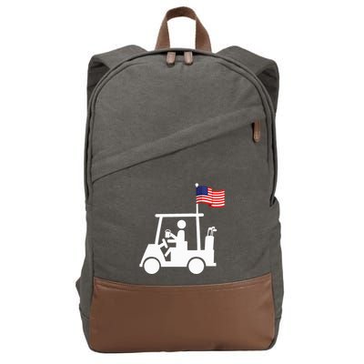 Patriotic Golf Wear Usa Strong Golf Cart Cotton Canvas Backpack