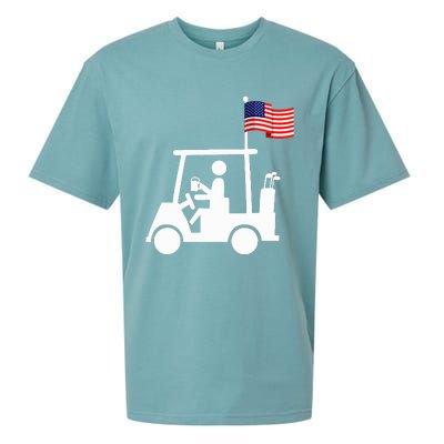 Patriotic Golf Wear Usa Strong Golf Cart Sueded Cloud Jersey T-Shirt