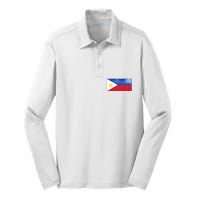 Philippines Glass Water Flag Silk Touch Performance Long Sleeve Polo