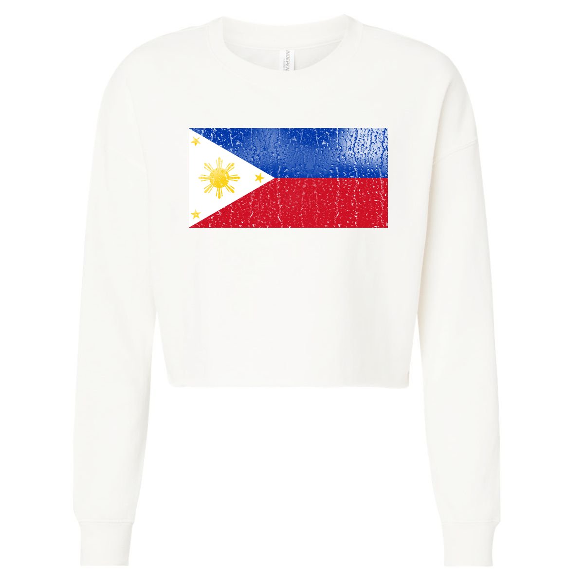 Philippines Glass Water Flag Cropped Pullover Crew